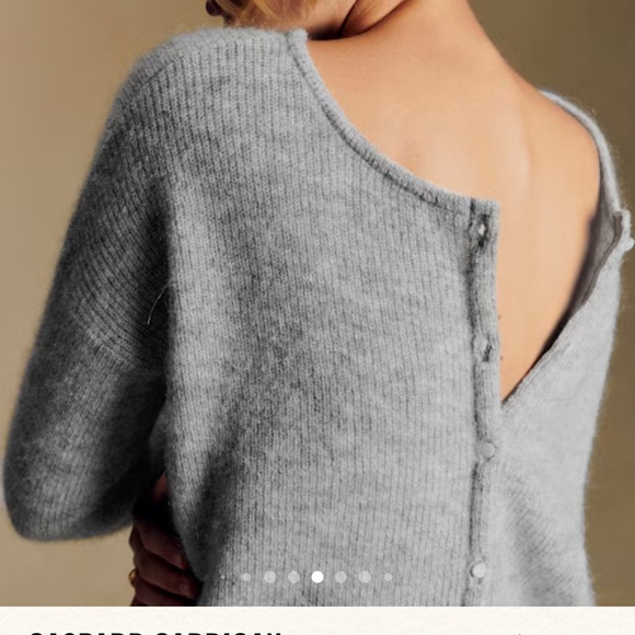 Sezane Light Gray Cardigan Sweater - Picture 5 of 5